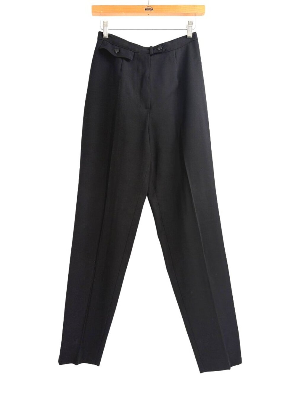Vintage Hobbs Marilyn Anselm Dark Academia Black Trouser Pants Wool Womens 26"